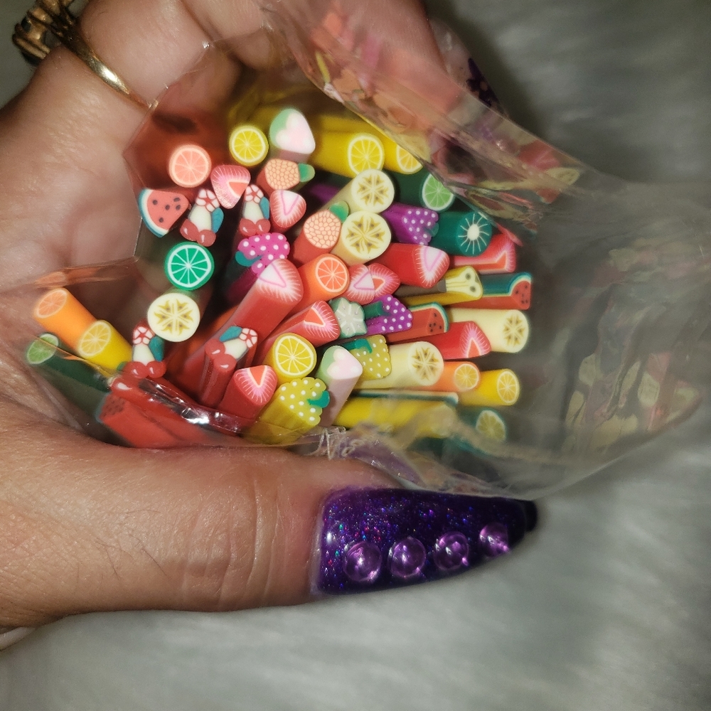 Fruit fimo slices for nails and more